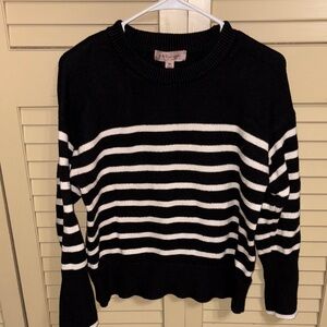 Philosophy Classic Black and White Striped Sweater